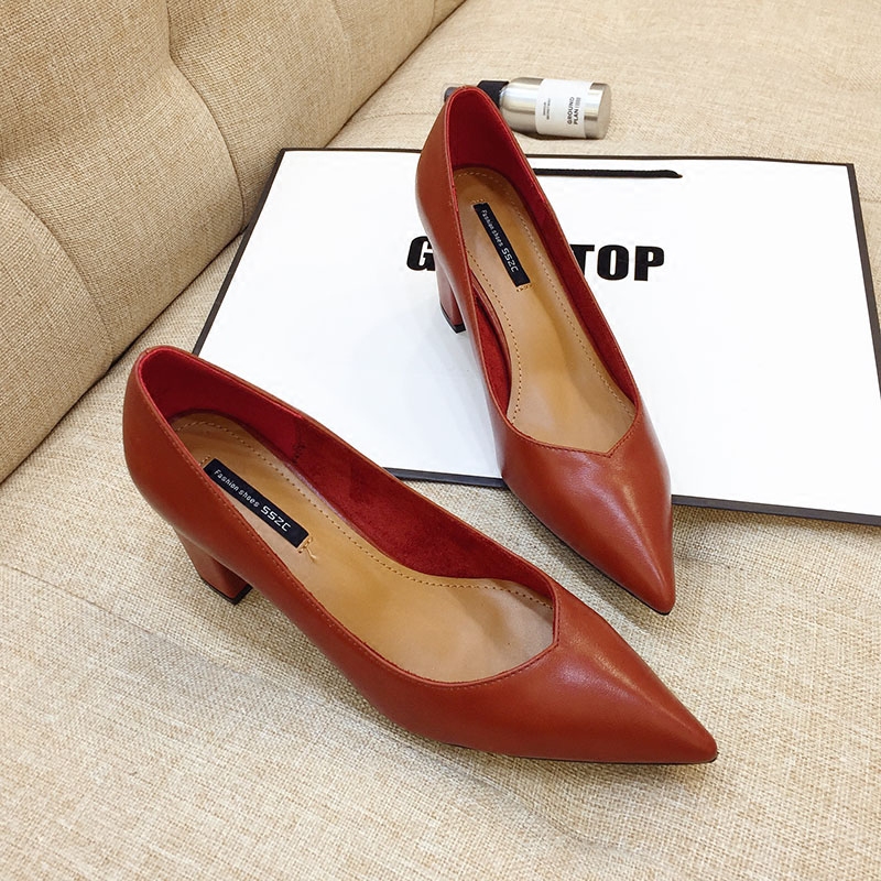 GIRL Women's Shoes Tip Single shoes With crude Work shoes 6CM High heeled shoes OL black Occupational shoes leather shoesin the Women's Shoes, Low shoes  category - from Buy2taobao.com to provide professional Taobao agent buy service