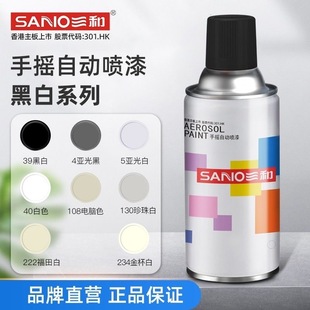 三和自喷漆黑色白色汽车金属漆三轮车翻新改色哑光黑福田白金杯白