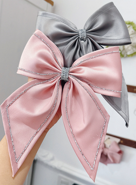 JIALI韩国饰品TAURUS代购S砂糖钻闪施华水晶立体拖尾蝴蝶结弹簧夹