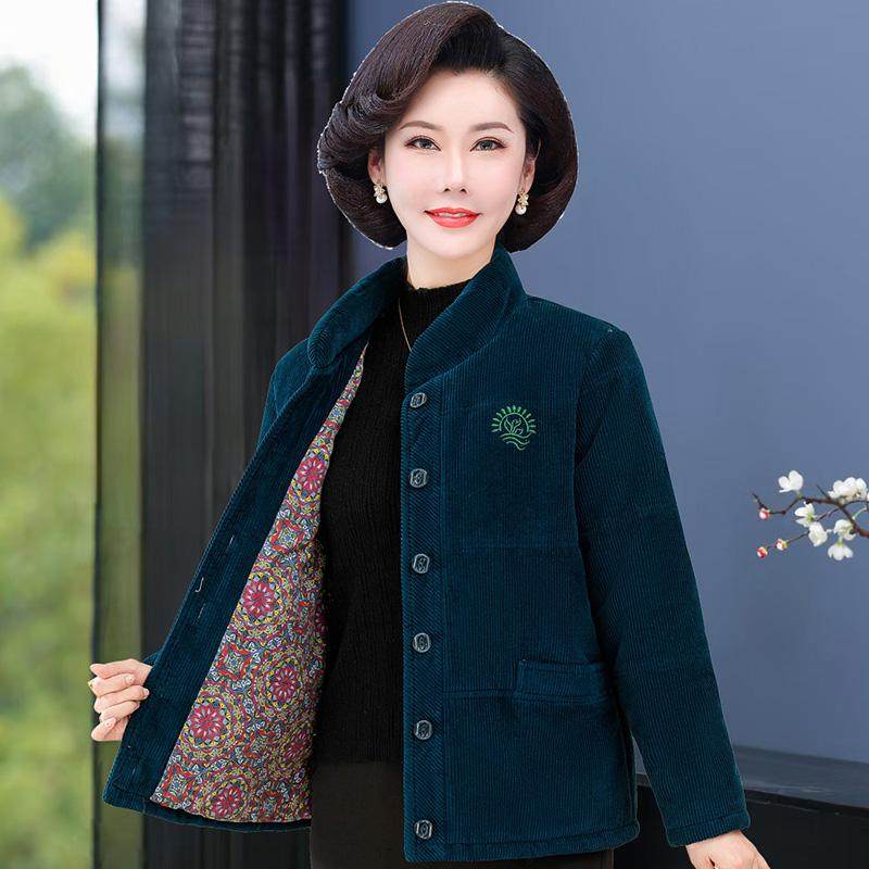 中老年女装宽松条绒加厚棉服奶奶灯芯绒棉袄妈妈夹棉奶奶短款外套,女装/女士精品,棉衣/棉服,淘宝优惠券,粉丝福利购,淘宝优惠卷