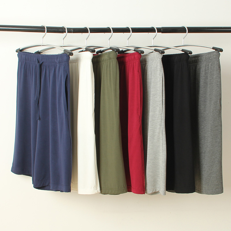 睡裤男短裤休闲莫代尔五分裤薄款外穿沙滩裤夏季大裤衩宽松家居裤