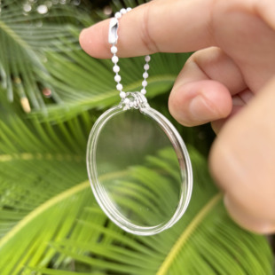 50MM亚克力透明钥匙扣照片贴纸纪念币保护外壳DIY自制流麻摇摇乐