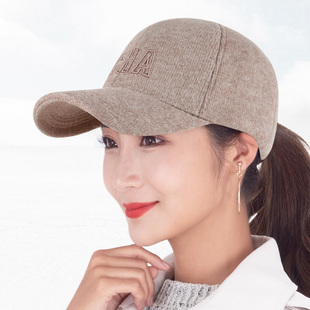 ins加绒加厚针织帽鸭舌帽子女秋冬季韩版潮时尚百搭保暖棒球帽