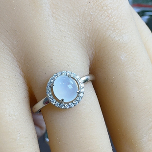 女神节活动-925银镶翡翠玉戒指