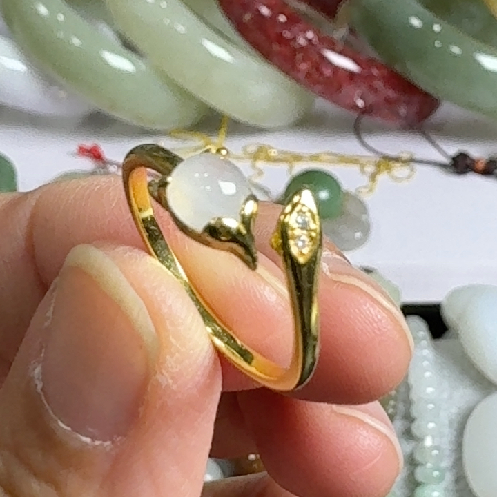 925银镶翡翠玉戒