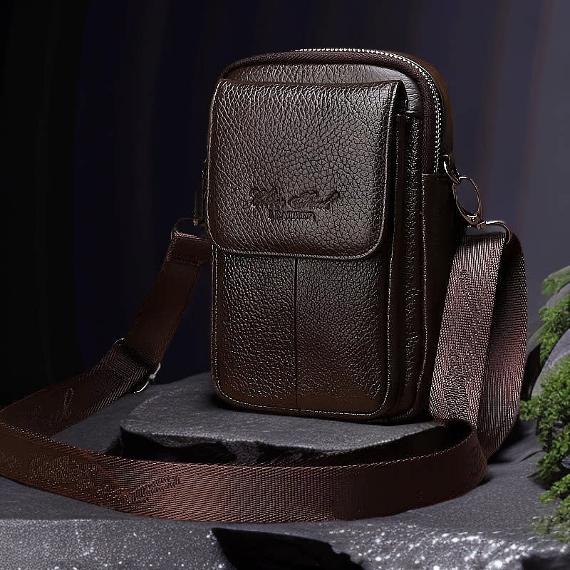真皮手机包男款多功能穿皮带腰挂包新款真牛皮男士工地手机腰包男