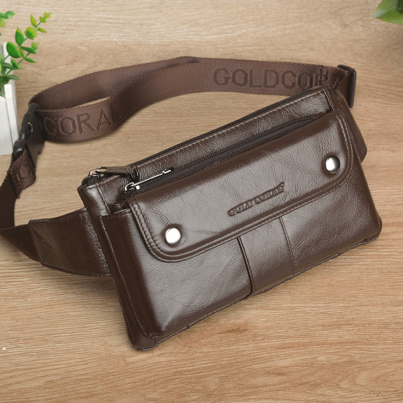 真皮男士包包腰包男款休闲2025新款时尚手机牛皮小包男式斜挎包男