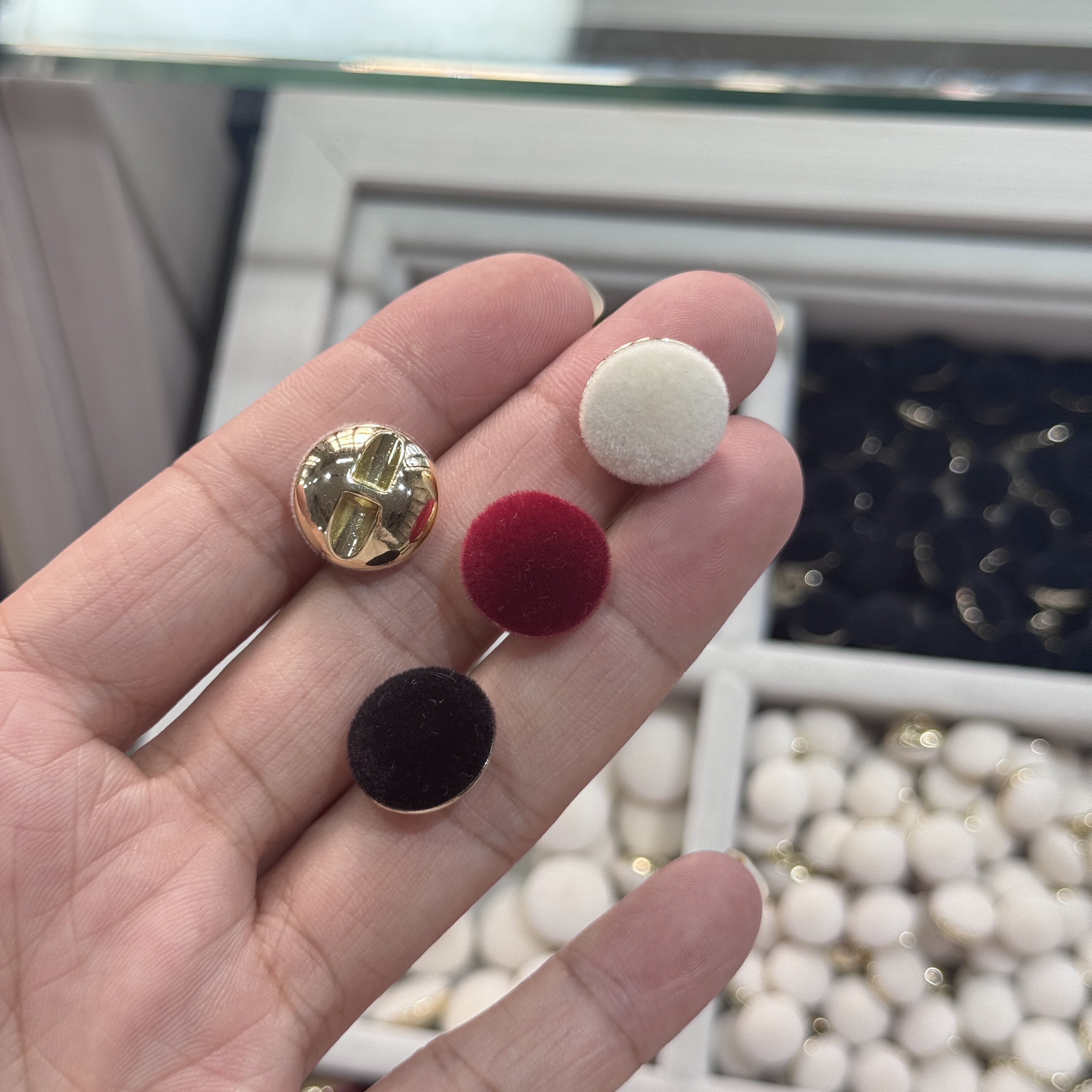 植绒纽扣半圆蘑菇金属扣子高端精致时尚毛衣开衫高档中式旗袍钮扣