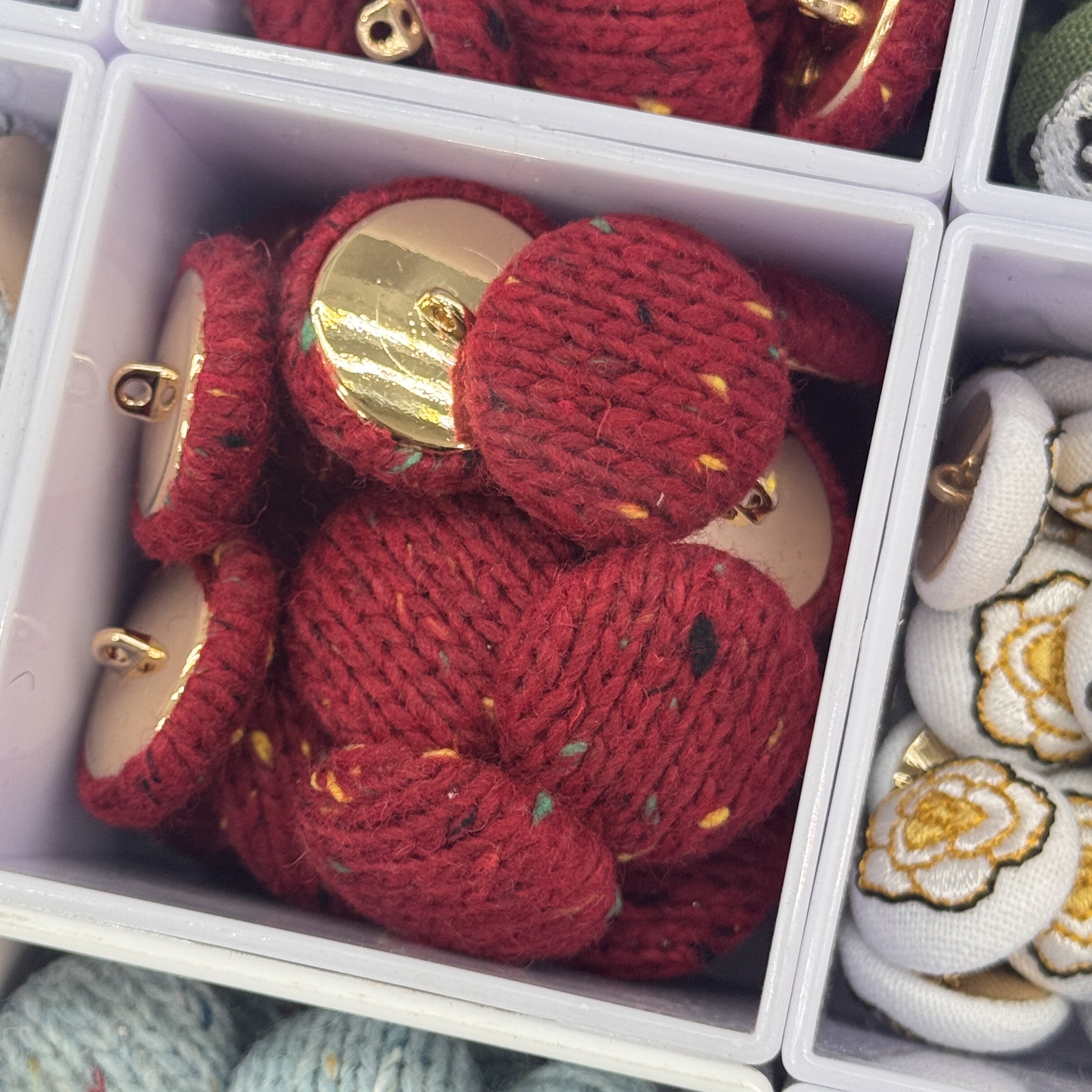 定制红色羊驼绒毛线手工扣编织粗麻花包布扣大衣小香风外套装饰扣