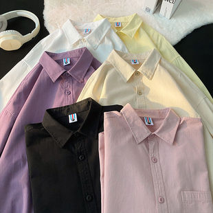 奶茶店工作服定制餐饮茶楼纯棉长袖衬衫定制LOGO印字咖啡师工装