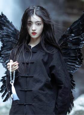佛笑缘手绘中式服装唐装马甲秋冬季加厚冬装茶服女禅意文艺中国风