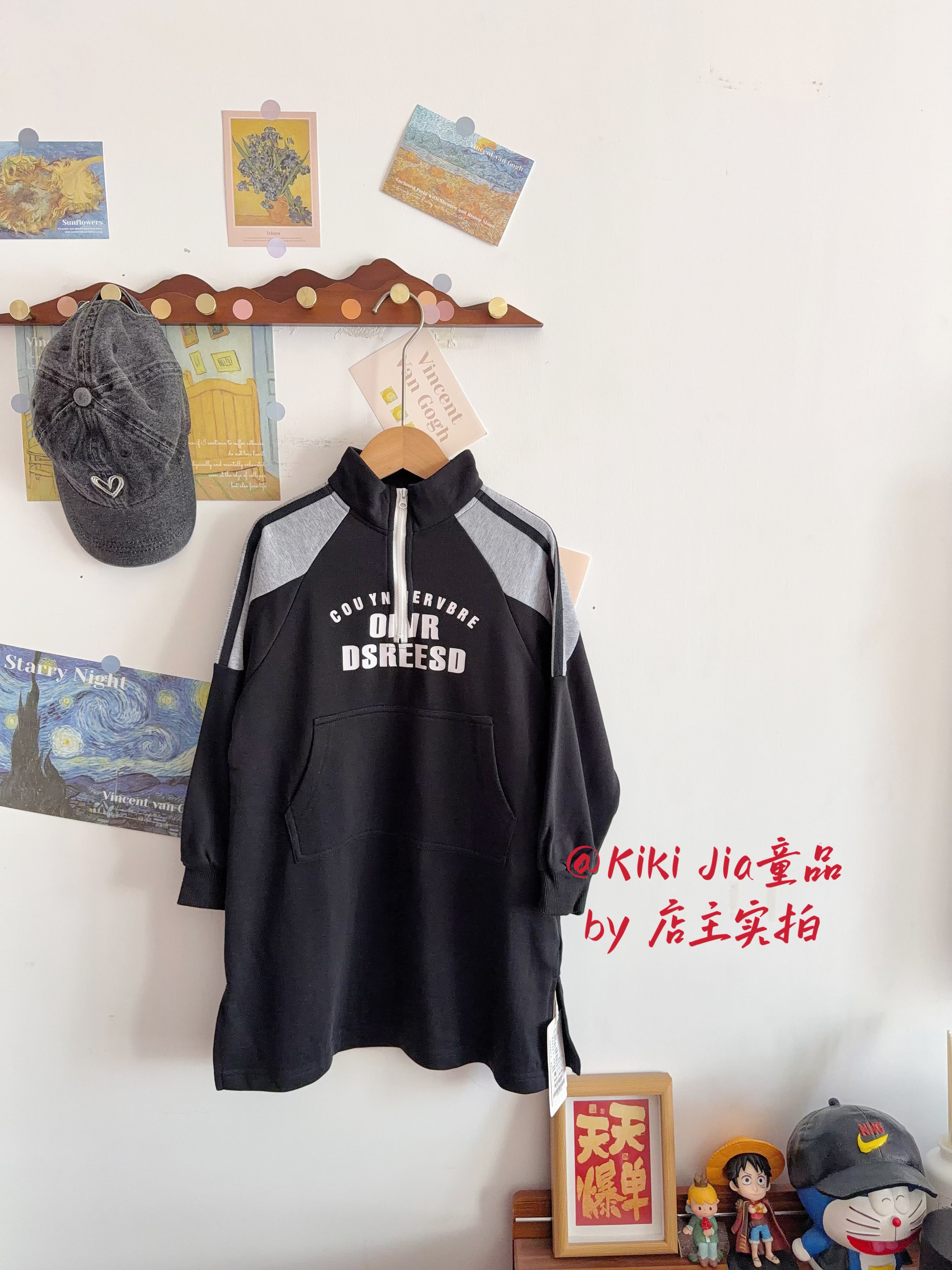 Kiki家韩版品牌女中大童宽松休闲连衣裙 26清货洋气卫衣裙不退换