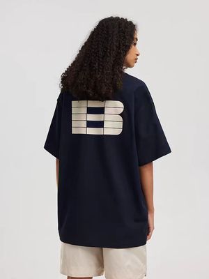 发泡B字印花高街短袖T恤男女体恤