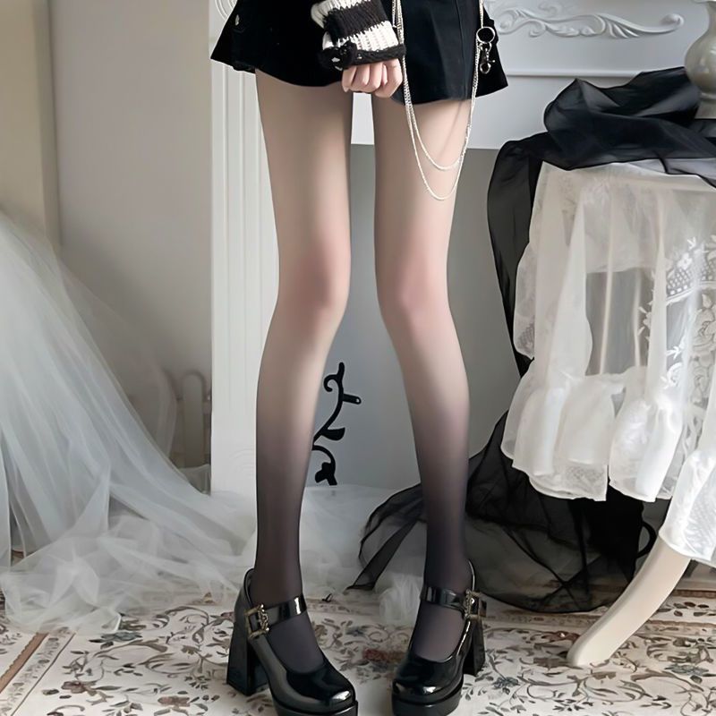 包邮渐变丝袜日系一线档丝袜女性感黑丝女纯欲薄款防勾丝连裤袜