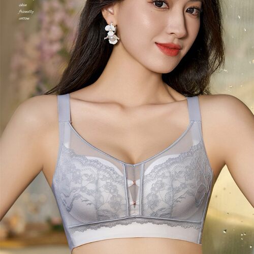 蕾丝莫代尔中薄贴身棉杯防走光B杯聚拢调整型内衣文胸胸罩