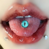 舌钉钛钢性感外螺纹饰品辣妹爆闪舌头钉舌环穿孔穿刺女甜酷1.6粗