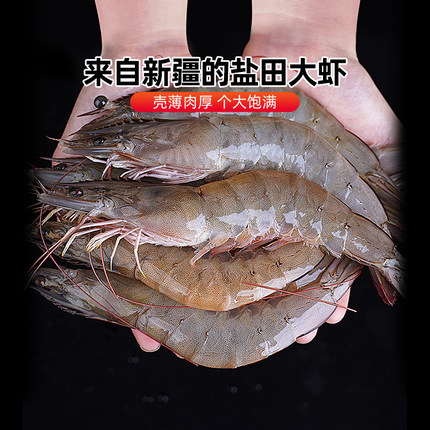 【新疆特产】新疆盐田大虾本地养殖盐碱地淡水大虾冷冻品海鲜年货