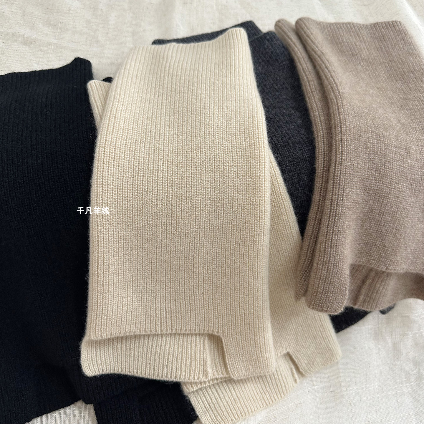 叠搭神器~100%山羊绒腿套加厚宽松针织堆堆袜套护脚腕小腿长筒袜