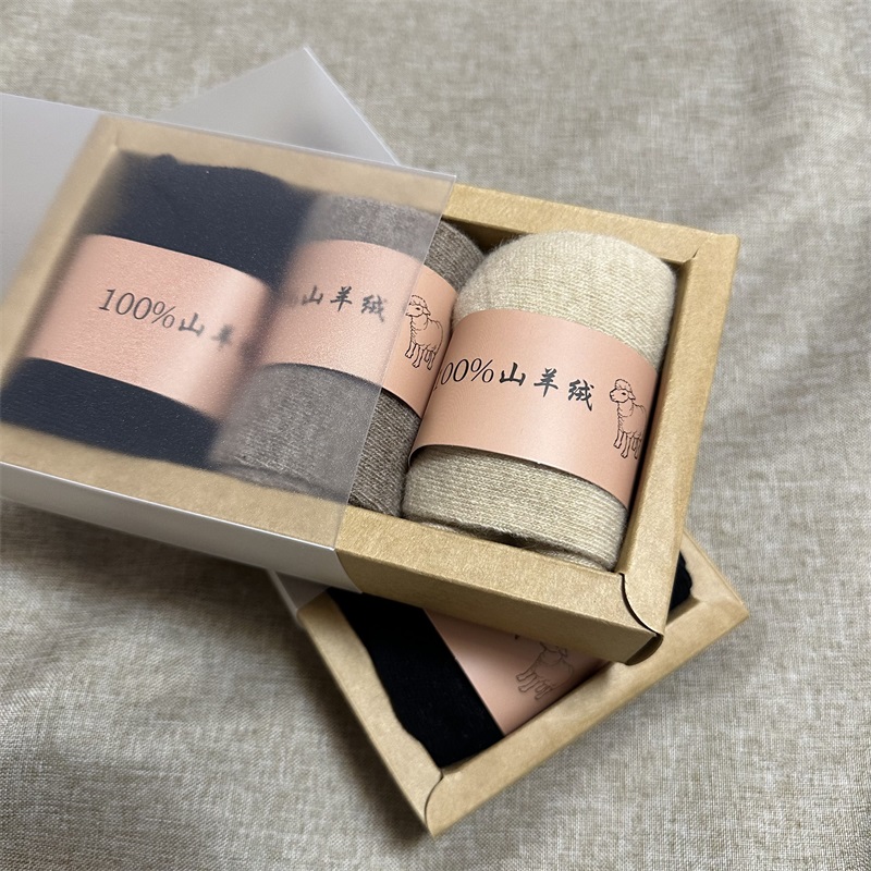 68支精纺纯山羊绒中筒袜男女