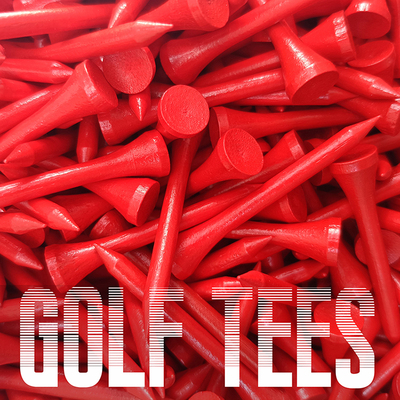 高尔夫球钉红色竹材质球Tee 54mm/70mm/83mm长度开球竹钉100支
