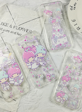 卡通双子星适用于iphoneX/7plus手机壳可爱情侣8p保护壳6stpu全包