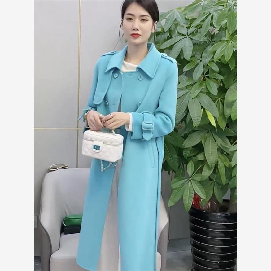街头网红流行女式风衣夹克2022秋季新款高端修身款中长裙趋势