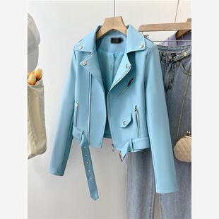 港风pu皮衣女外套短款小个子高腰气质2025新款爆款春秋季机车夹克