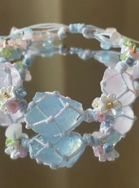 小心愿森系花环纯手工编织手链网兜手链手绳个性百搭款学生手链女