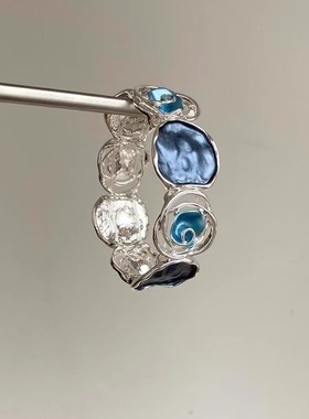 「海上玫瑰」古着蓝色镂