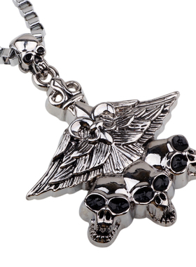 欧美朋克风骷髅男士饰品项链