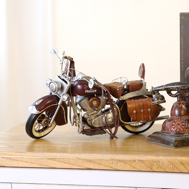 复古工业风摩托车客厅装饰摆件