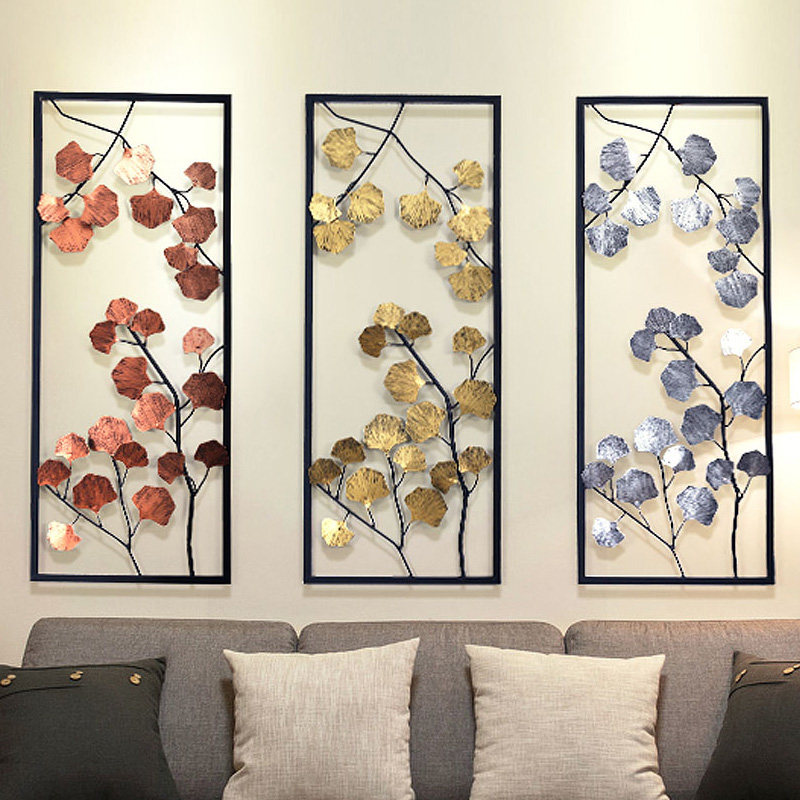 European style rectangle Wall hanging Akiba Ginkgo leaf a living room Iron art originality Home Furnishing wall three-dimensional ornamentin the Home accessories , Mural  category - from Buy2taobao.com to provide professional Taobao agent buy service