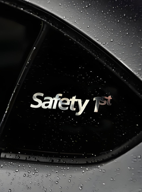 创意英文safety 1st安全第一车贴电动车贴车窗车贴遮挡贴金属质感