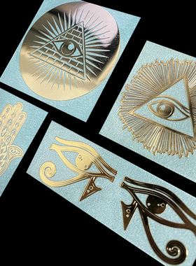 鹰头神荷鲁斯之眼 乌加特之眼全能之眼上帝之眼金属贴 手机贴纸