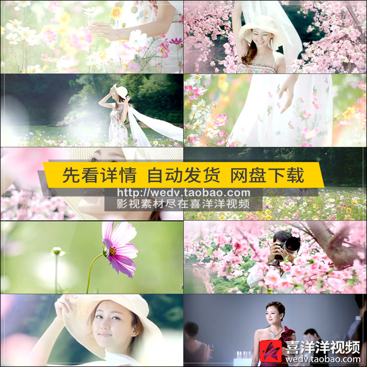 L010唯美小清新美女花丛中拍照花海浪漫情侣美颜相机拍摄视频素材