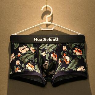 短裤 男生运动平角裤 内裤 潮流个性 全棉 纯棉透气抗菌四角裤 潮牌男士