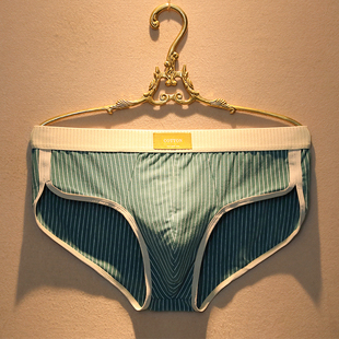 内裤 运动底裤 三角纯棉男款 头男生2025新款 低腰性感条纹三角裤 男士