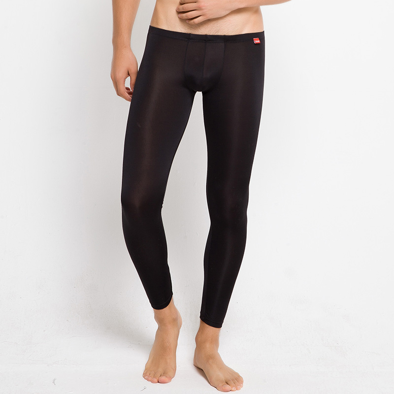 秋裤男士薄款保暖裤男款低腰紧身冰丝衬春夏男生弹力九分打底裤