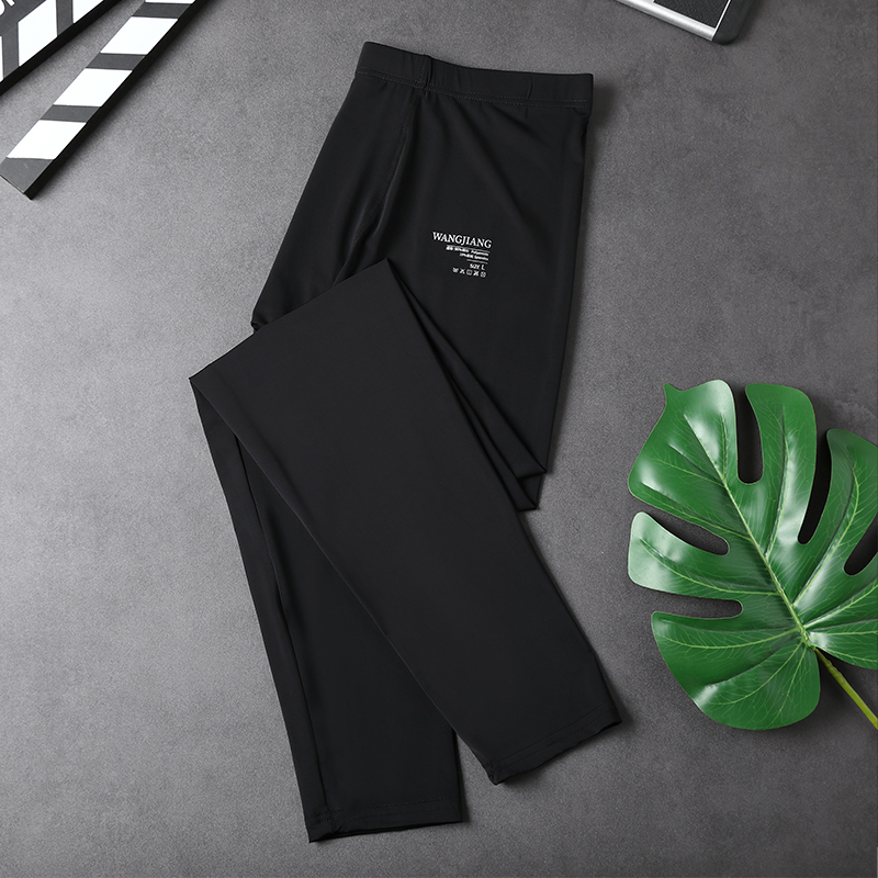 冰丝秋裤男士薄款打底裤男款2025新款低腰保暖裤光面紧身超薄线裤