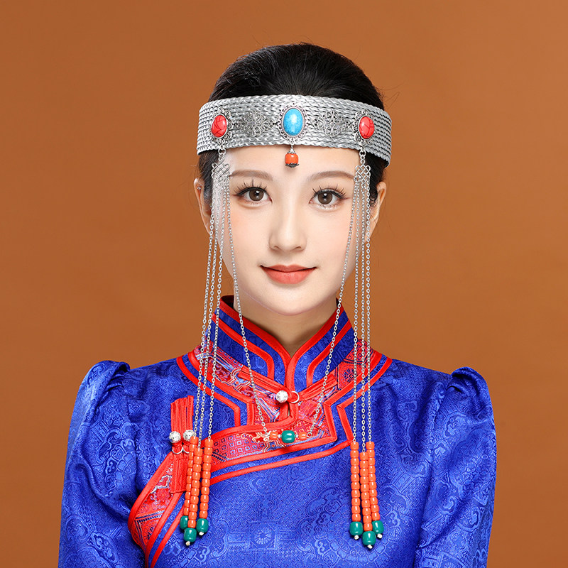 蒙古族发饰女士民族舞蹈演出配饰蒙族帽子旅拍照流苏蒙古元素头饰