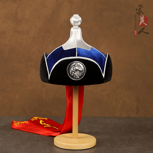 蒙古族帽子男款王爷帽博克手帽子摔跤帽手工舞蹈演出男帽民族风