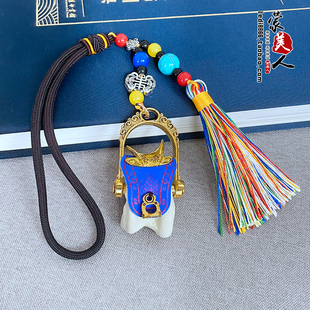 内蒙古包挂羊拐骨头车挂件饰品草原礼品流苏嘎拉哈小挂件金属车挂