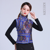 蒙族日常生活装 蒙古元 素马甲女士立领盘扣蒙古马甲夹坎肩现代时尚