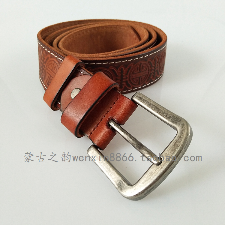 蒙古元素压花民族风男士皮带