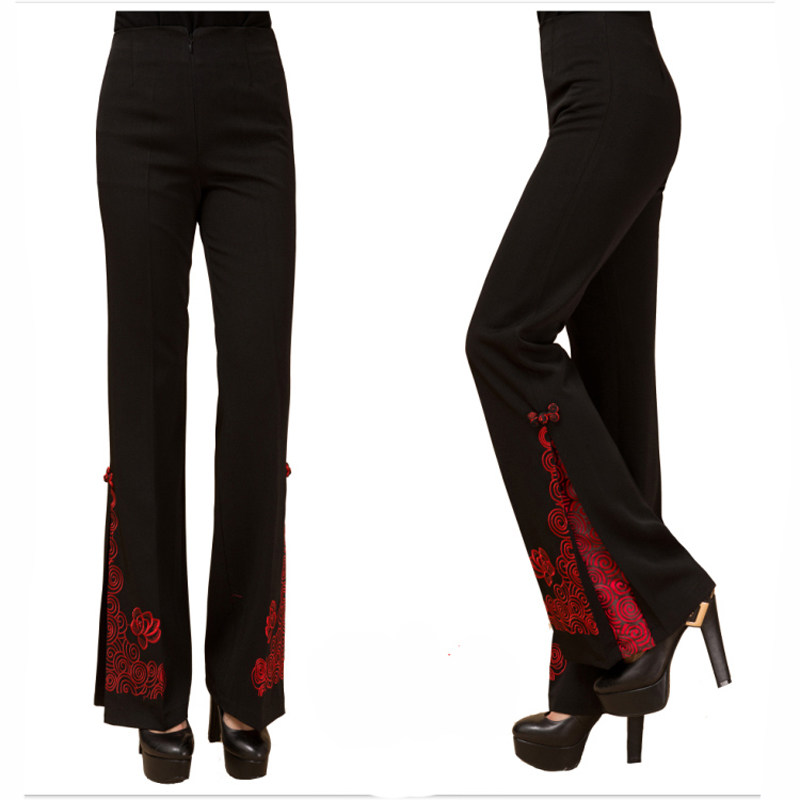 民族风中老年妈妈汉服绣花裤子