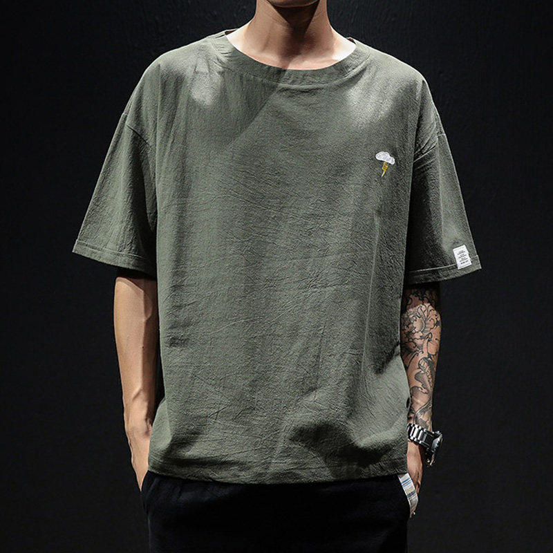 2019夏季男士短袖体桖中国风宽松麻料潮流加肥加大码胖子亚麻T恤|ruв категории Мужская одежда, футболка - от Buy2taobao.com для оказания профессиональной услуги покупки агента Taobao