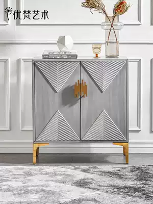 Youfan art painted simple foyer cabinet Entrance partition decorative side cabinet Dining room entrance partition cabinet X6