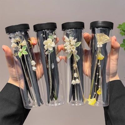 发簪步摇花朵发簪女盘现代旗袍古风子头饰汉服流苏新中式发钗简约