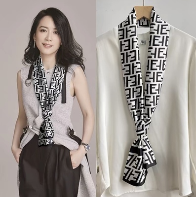 明星同款丝巾小长条女春秋洋气时尚护颈领巾新款高档百搭衬衫围巾