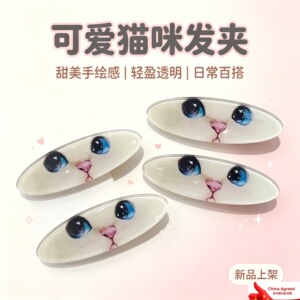 韩系大脸猫可爱高级感刘海发夹